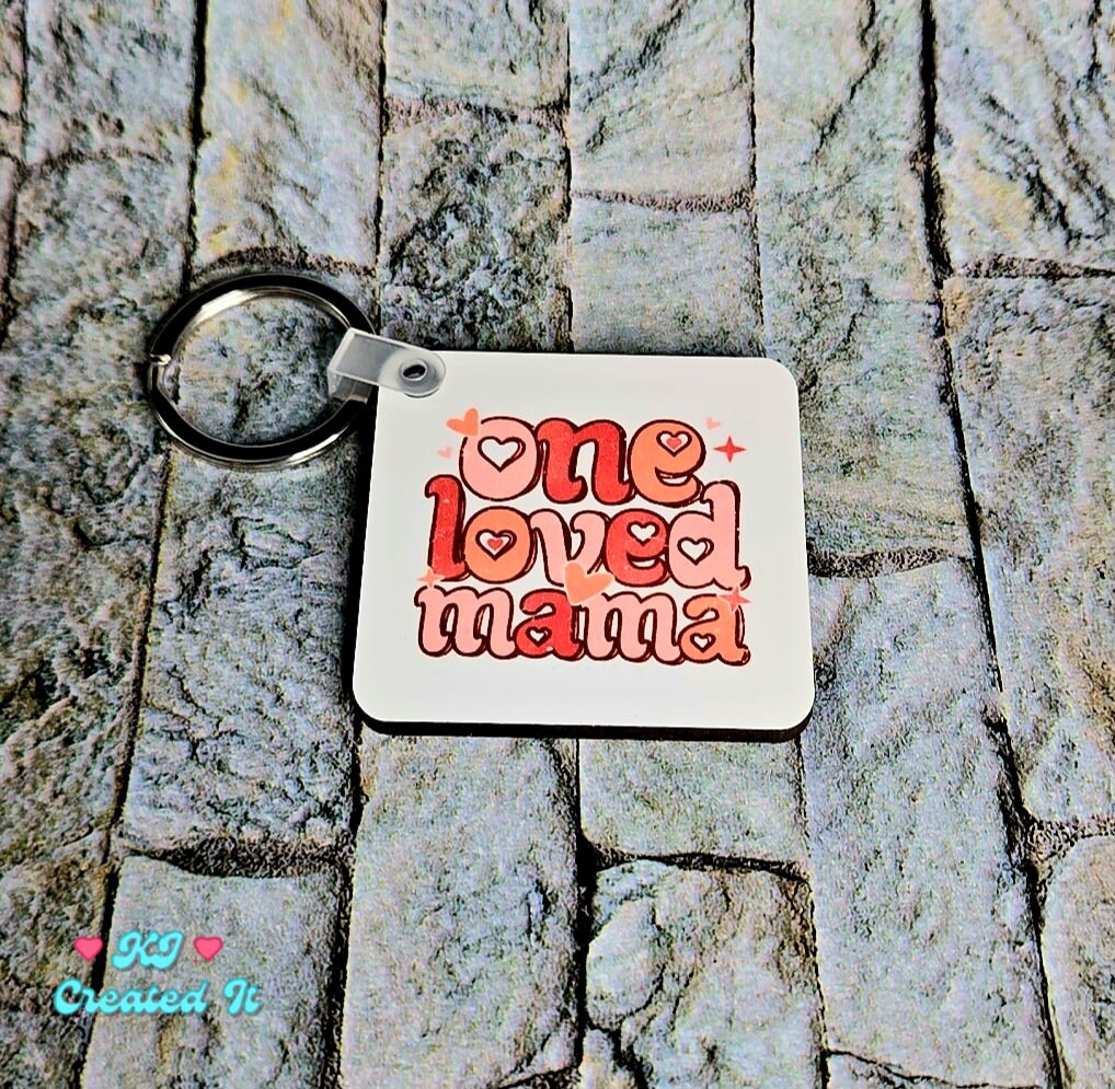 One love mama wood keychain
